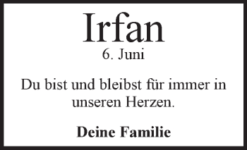 Traueranzeige von Irfan  von Heidenheimer Zeitung