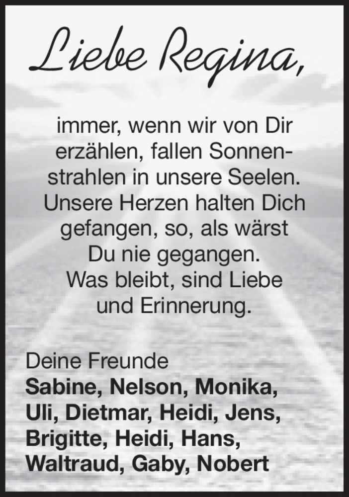  Traueranzeige für Regina Büchele vom 14.01.2016 aus Heidenheimer Zeitung