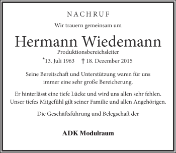 Traueranzeige von Hermann Wiedmann von Heidenheimer Zeitung