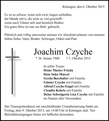 Traueranzeige von Joachim Czyche von Heidenheimer Zeitung