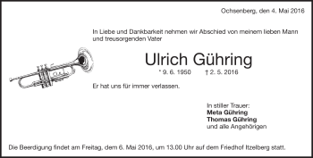 Traueranzeige von Ulrich Gühring von Heidenheimer Zeitung