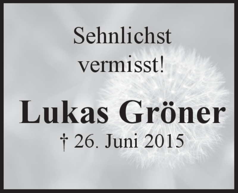  Traueranzeige für Lukas Gröner vom 25.06.2016 aus Heidenheimer Zeitung
