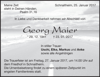 Traueranzeige von Georg Maier von Heidenheimer Zeitung
