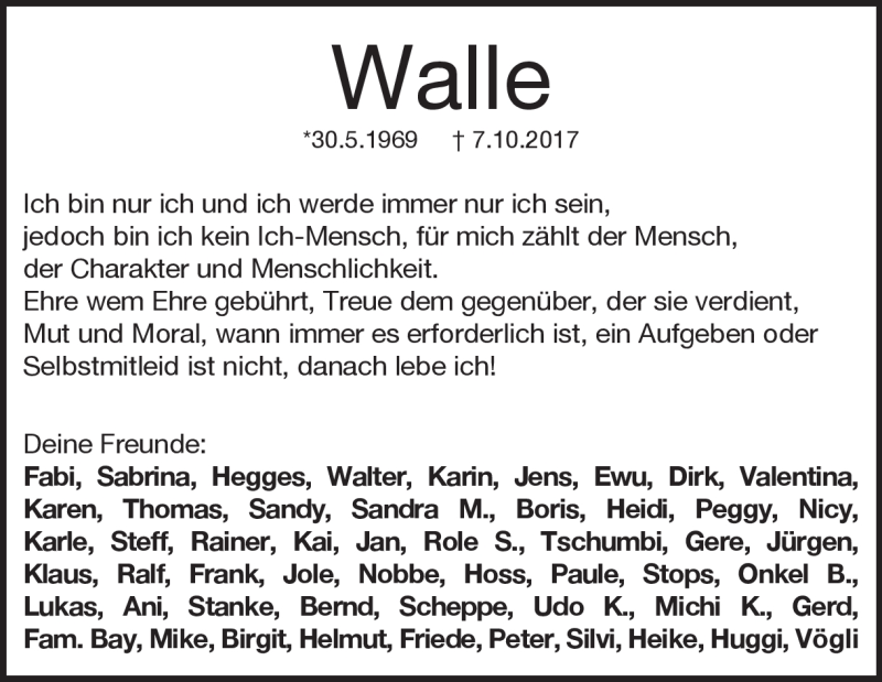  Traueranzeige für Walter Kluß vom 14.10.2017 aus Heidenheimer Zeitung