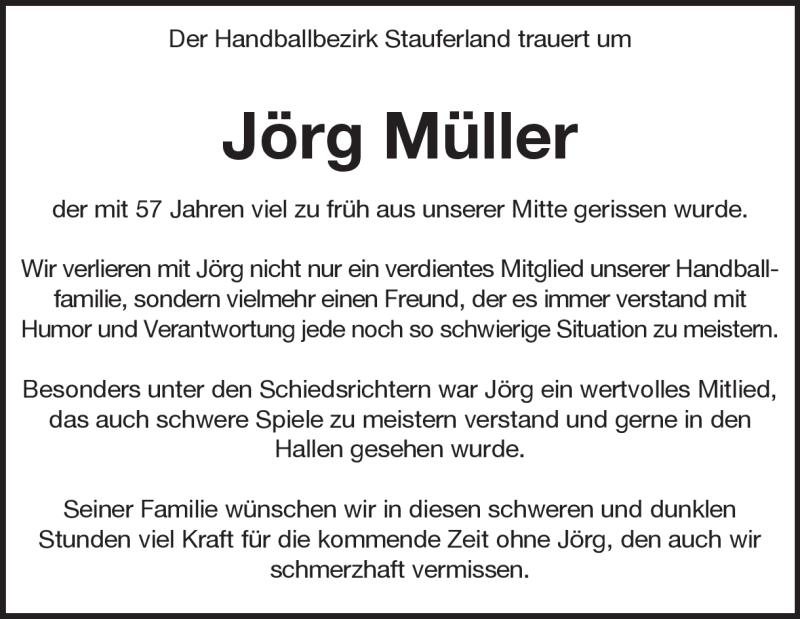  Traueranzeige für Jörg Müller vom 13.12.2017 aus Heidenheimer Zeitung