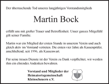 Traueranzeige von Martin Bock von Heidenheimer Zeitung