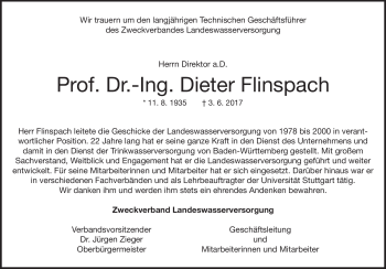 Traueranzeige von Dieter Flinspach von Heidenheimer Zeitung