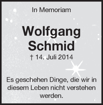 Traueranzeige von Wolfgang Schmid von Heidenheimer Zeitung