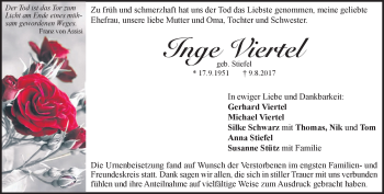 Traueranzeige von Inge Viertel von Heidenheimer Zeitung