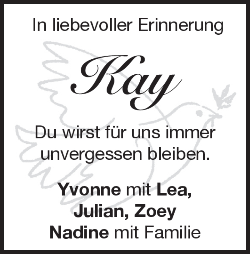 Traueranzeige für Kay Hug vom 24.01.2018 aus Heidenheimer Zeitung