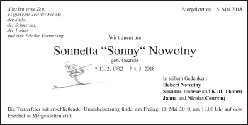 Traueranzeige von Sonnetta Nowotny von Heidenheimer Zeitung