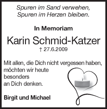 Traueranzeige von Karin Schmid-Katzer von Heidenheimer Zeitung