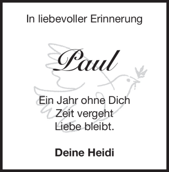 Traueranzeige von Paul Padutsch von Heidenheimer Zeitung