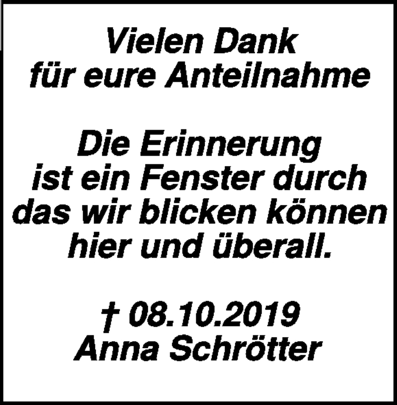  Traueranzeige für Anna Schrötter vom 13.11.2019 aus Heidenheimer Zeitung