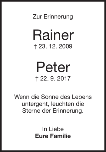 Traueranzeige von Peter Niederberger von Heidenheimer Zeitung