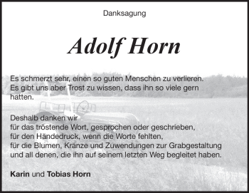 Traueranzeige von Adolf Horn von Heidenheimer Zeitung