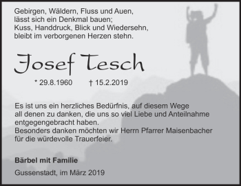 Traueranzeige von Josef Tesch von Heidenheimer Zeitung