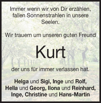 Traueranzeige von Kurt Braun von Heidenheimer Zeitung