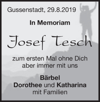 Traueranzeige von Josef Tesch von Heidenheimer Zeitung