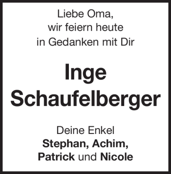 Traueranzeige von Ingeborg Schaufelberger von Heidenheimer Zeitung