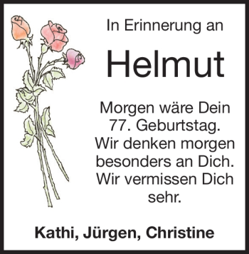 Traueranzeige von Helmut Schneider von Heidenheimer Zeitung