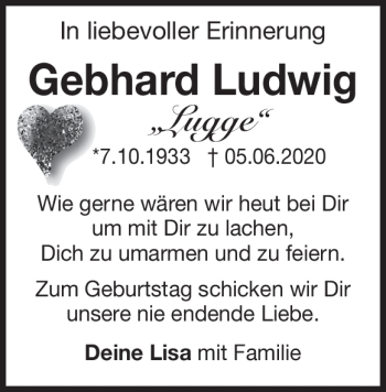 Traueranzeige von Gebhard Ludwig  von Heidenheimer Zeitung