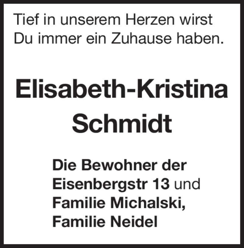  Traueranzeige für Elisabeth-Kristina Schmidt vom 14.11.2020 aus Heidenheimer Zeitung