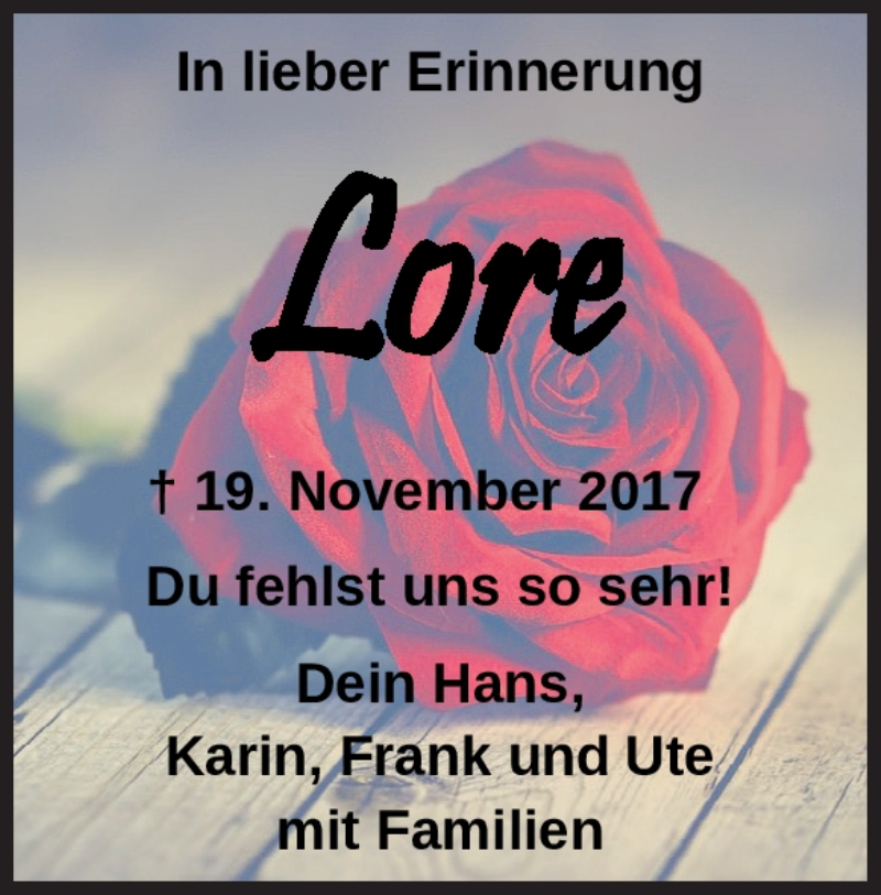  Traueranzeige für Lore Beißwanger vom 19.11.2020 aus Heidenheimer Zeitung