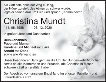 Traueranzeige von Christina Mundt von Heidenheimer Zeitung