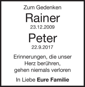 Traueranzeige von Peter Niederberger von Heidenheimer Zeitung