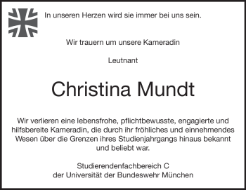 Traueranzeige von Christina Mundt von Heidenheimer Zeitung