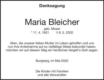 Traueranzeige von Maria Bleicher von Heidenheimer Zeitung