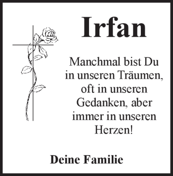 Traueranzeige von Irfan Ahmed von Heidenheimer Zeitung