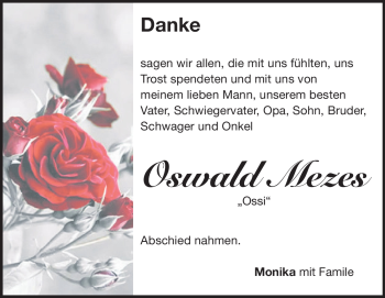 Traueranzeige von Oswald Mezes von Heidenheimer Zeitung