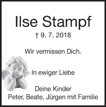 Traueranzeige von Ilse Stampf 