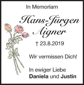 Traueranzeige von Hans-Jürgen Aigner von Heidenheimer Zeitung
