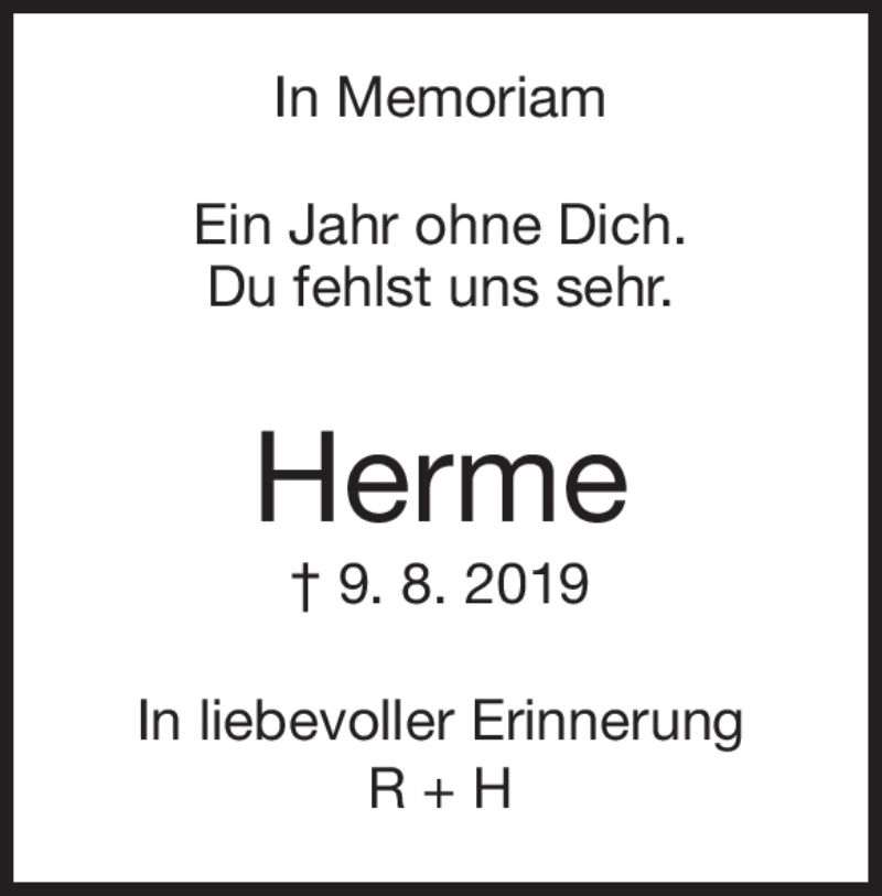  Traueranzeige für Hermann Heß vom 10.08.2020 aus Heidenheimer Zeitung