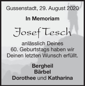 Traueranzeige von Josef Tesch von Heidenheimer Zeitung