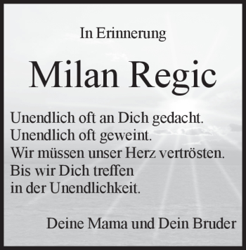 Traueranzeige von Milan Regic von Heidenheimer Zeitung