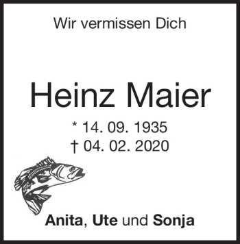 Traueranzeige von Heinz Maier von Heidenheimer Zeitung