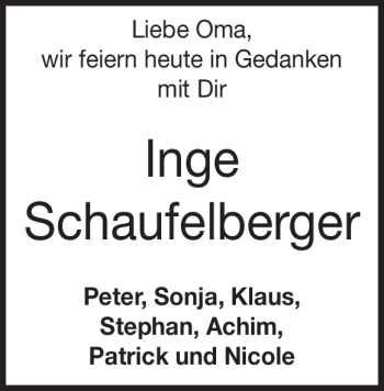 Traueranzeige von Ingeborg Schaufelberger von Heidenheimer Zeitung