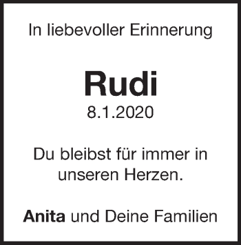 Traueranzeige von Rudi Liebert von Heidenheimer Zeitung