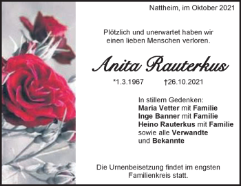 Anzeige Anita Rauterkus