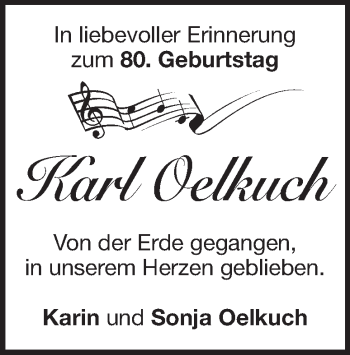 Traueranzeige von Karl Oelkuch von Heidenheimer Zeitung