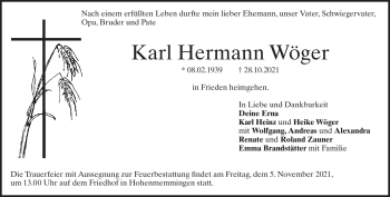 Traueranzeige von Karl Hermann von Heidenheimer Zeitung