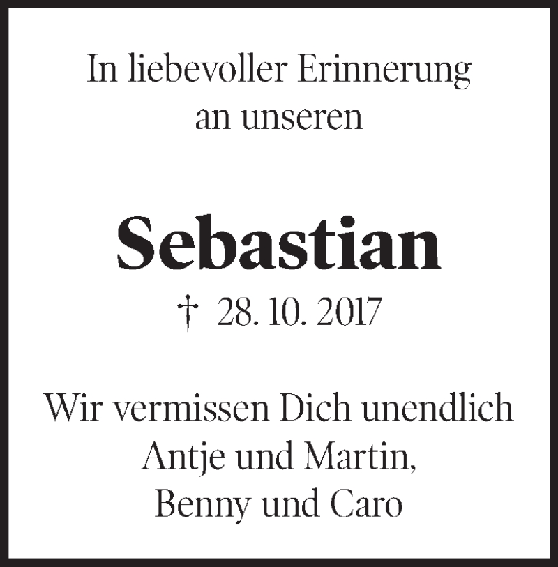  Traueranzeige für Sebastian Wiedmann vom 28.10.2021 aus Heidenheimer Zeitung