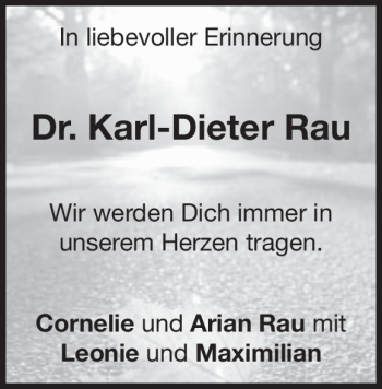 Traueranzeige von Karl-Dieter Rau von Heidenheimer Zeitung