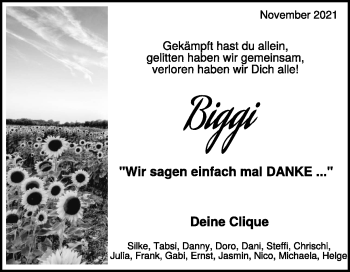 Traueranzeige von Bianca Frühsammer von Heidenheimer Zeitung