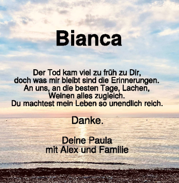 Traueranzeige von Bianca Frühsammer von Heidenheimer Zeitung