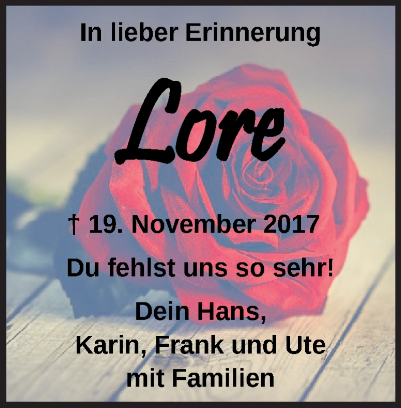 Traueranzeige für Lore Beißwanger vom 19.11.2021 aus Heidenheimer Zeitung